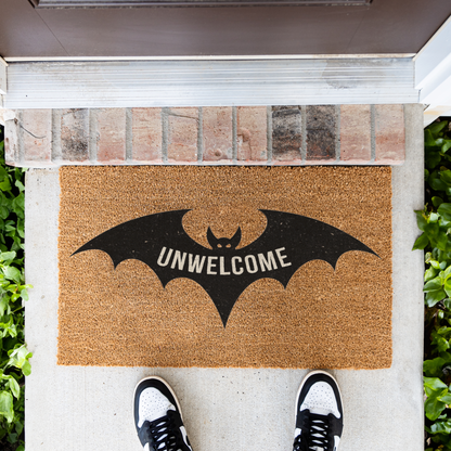 Funny Bat Doormat, Unwelcome Mat, Halloween Decor, Spooky Home Entry