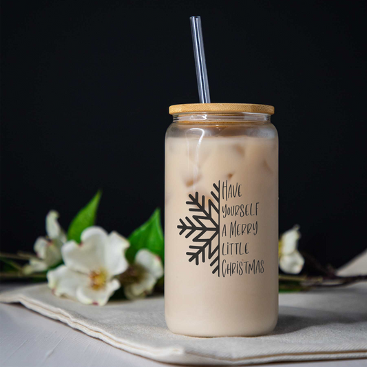 'Have Yourself A Merry Little Christmas' Glass Coffee Can