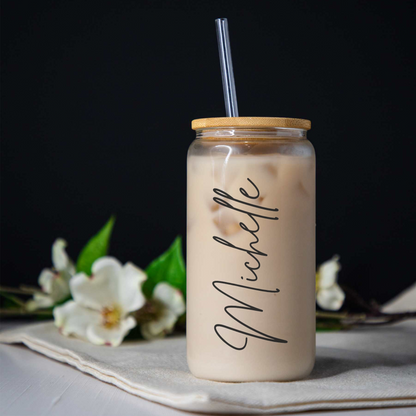 Personalized 16oz Glass Coffee Can