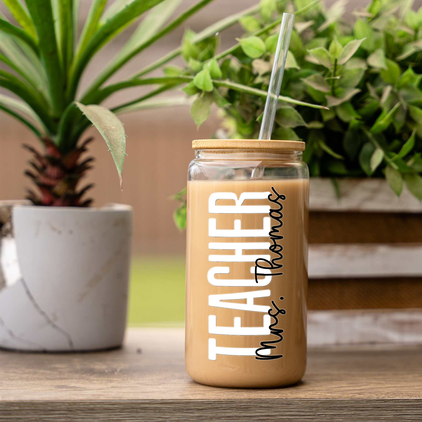 16oz Glass Coffee Can - Teacher Edition