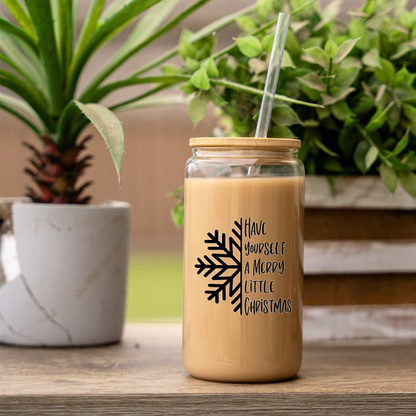 'Have Yourself A Merry Little Christmas' Glass Coffee Can