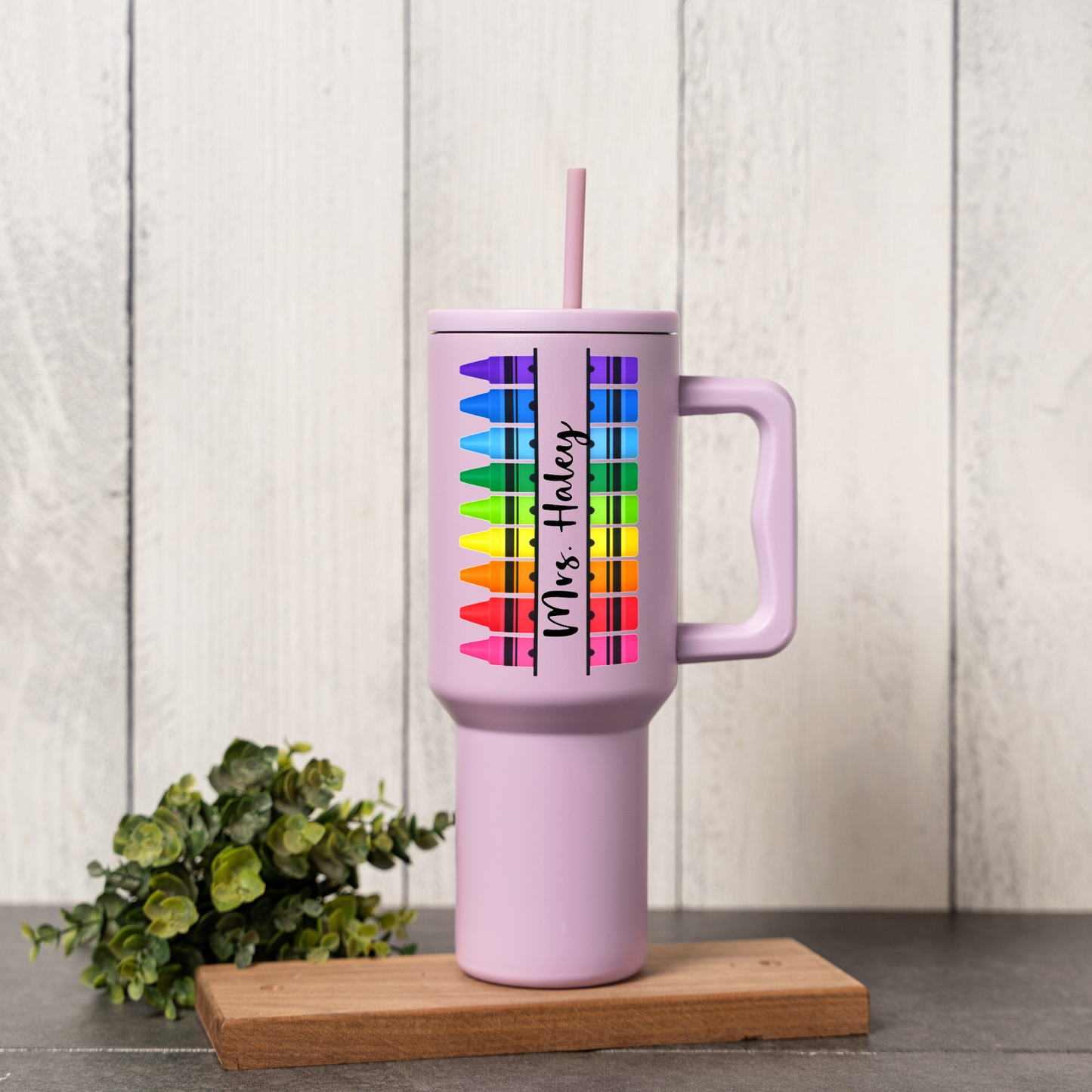 Customized Name Tumbler with Crayon Design