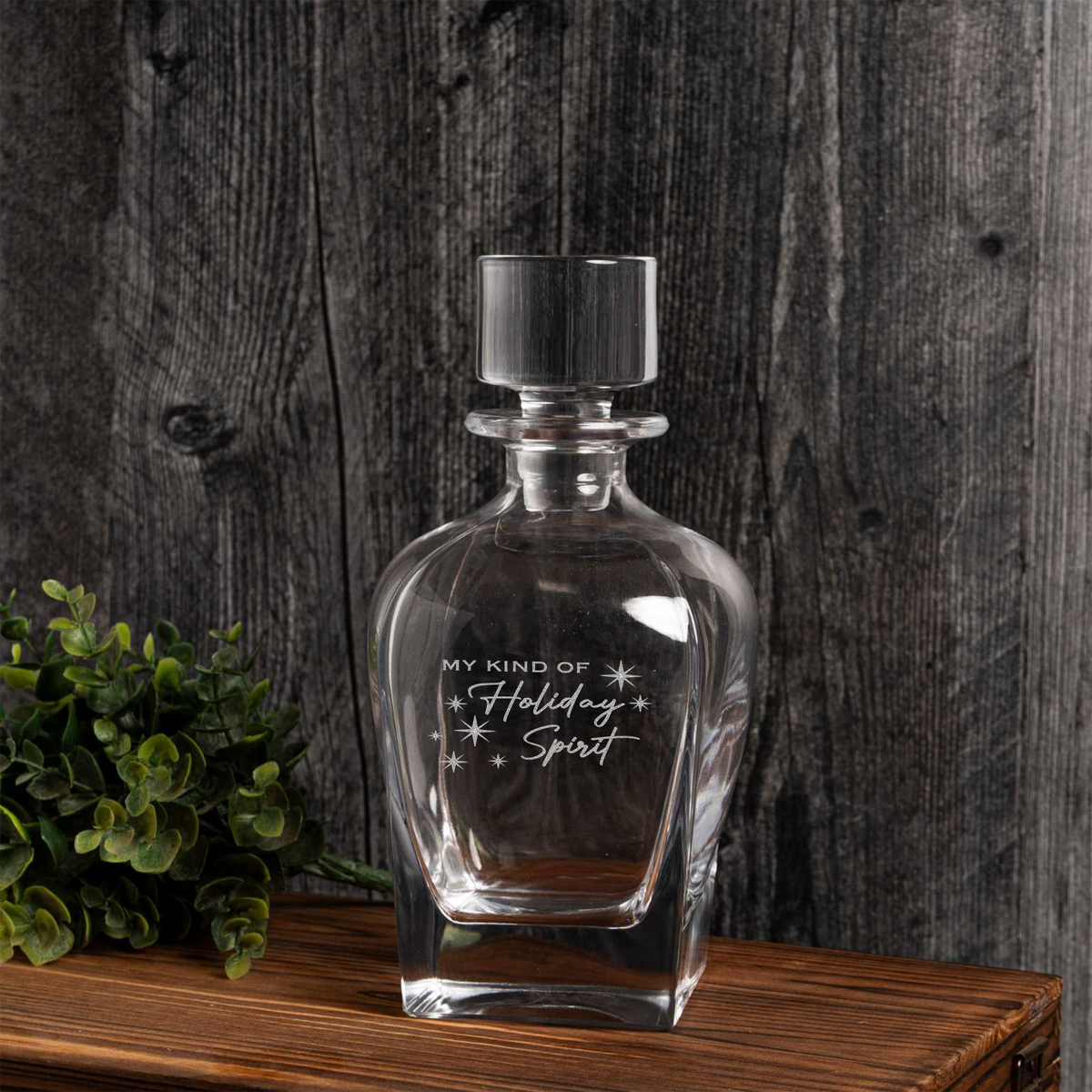 My Kind of Holiday Spirit Engraved Decanter, Christmas Gift, Whiskey Lover, Manly Present
