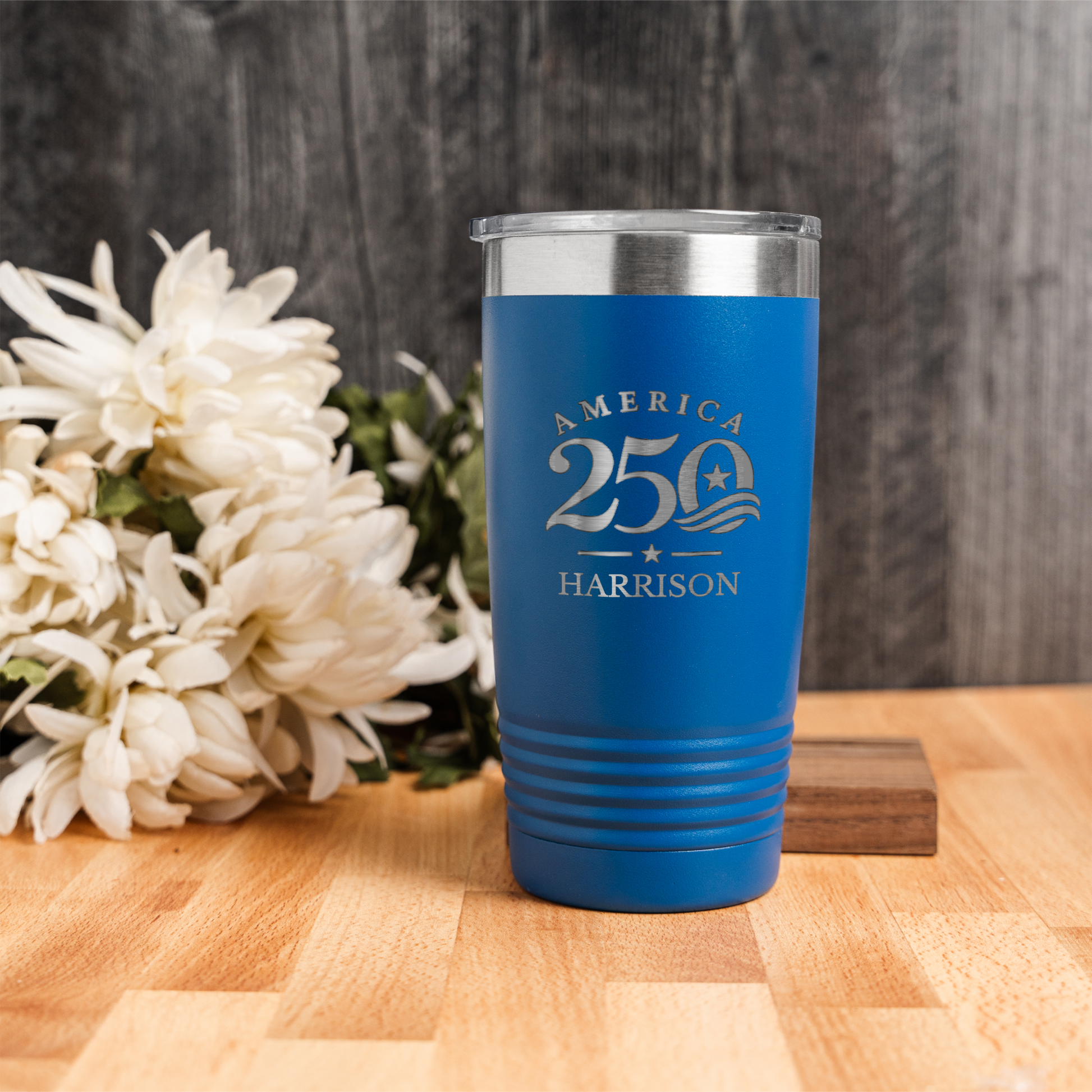 Custom America 250 20oz Stainless Steel Tumbler, Personalized Engraved America 250 4th of July Tumbler