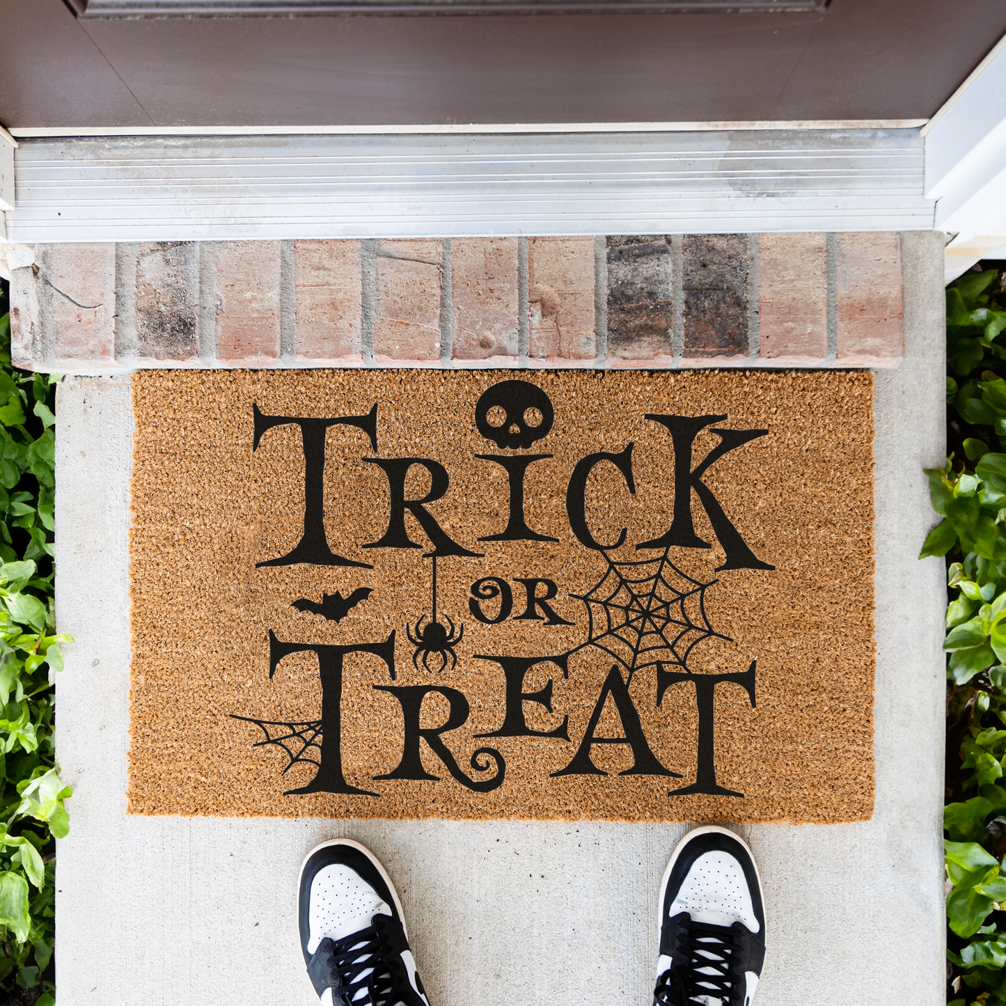 Trick or Treat Halloween Doormat | Spooky Welcome Mat | Halloween Front Door Decor | Fall Porch Decoration | Cute Halloween Entry Rug