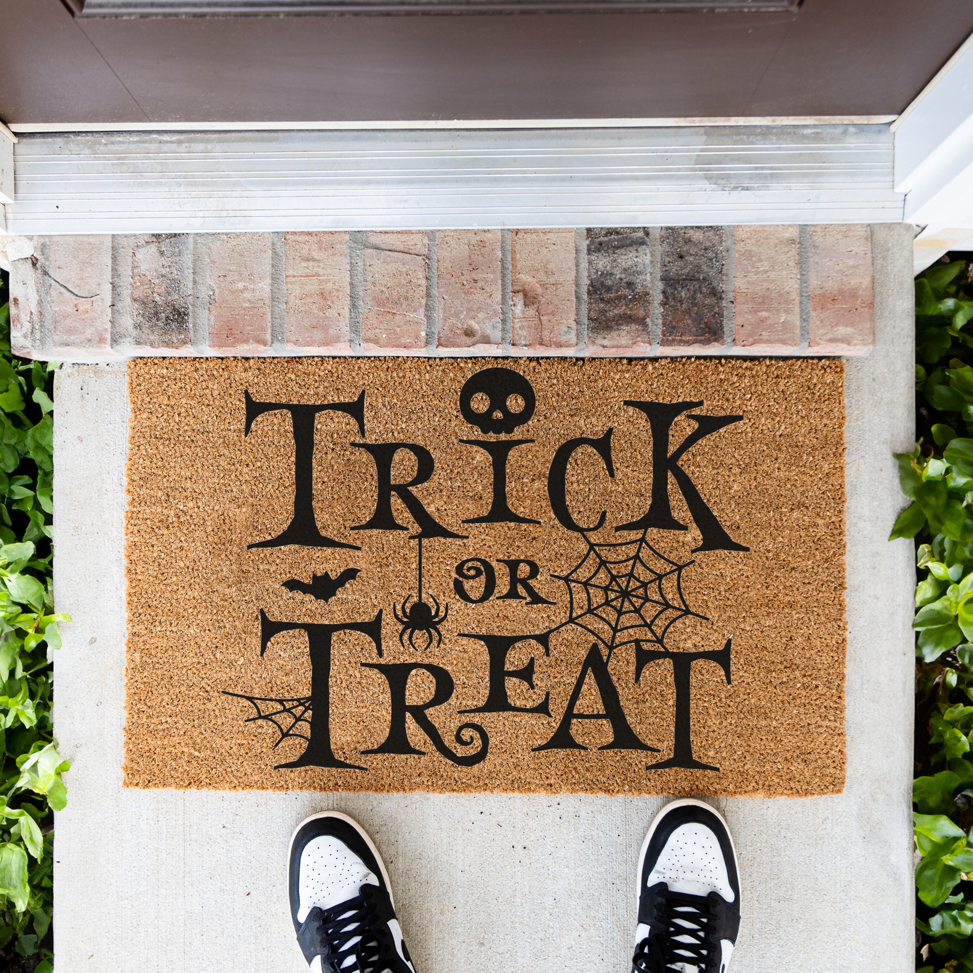 Trick or Treat Halloween Doormat | Spooky Welcome Mat | Halloween Front Door Decor | Fall Porch Decoration | Cute Halloween Entry Rug