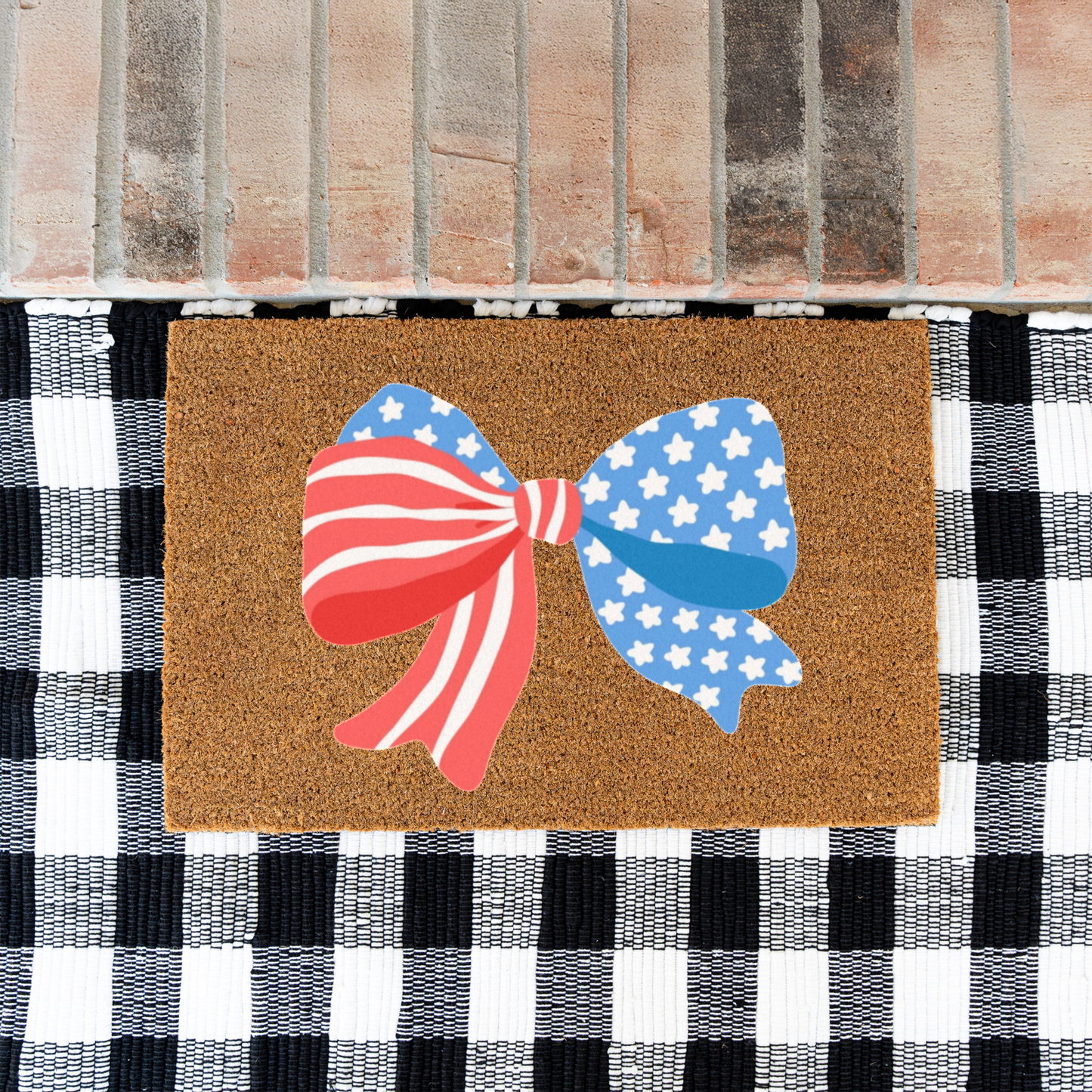 Patriotic Bow July 4th Doormat