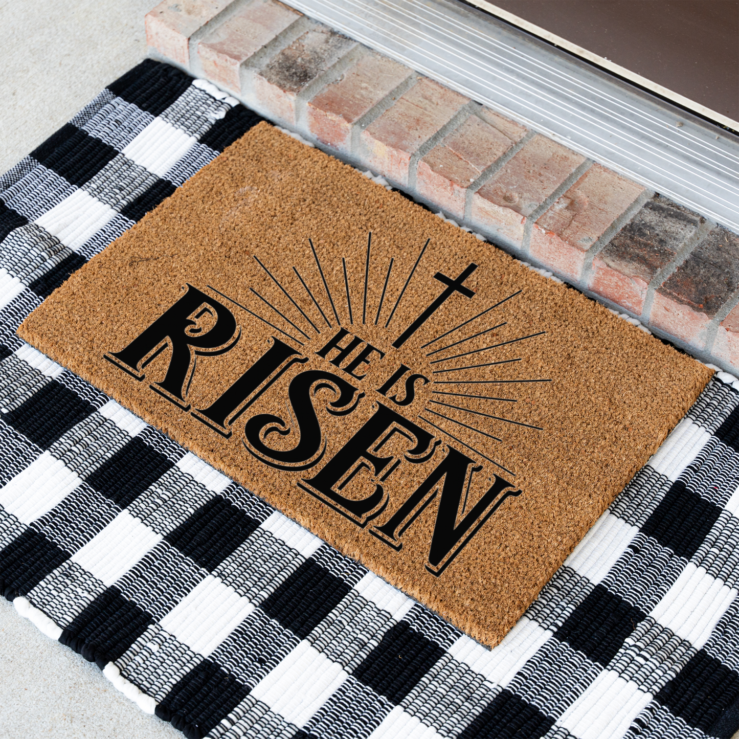 He Is Risen Doormat