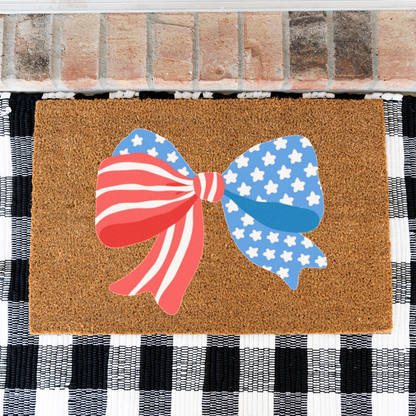 Patriotic Bow July 4th Doormat