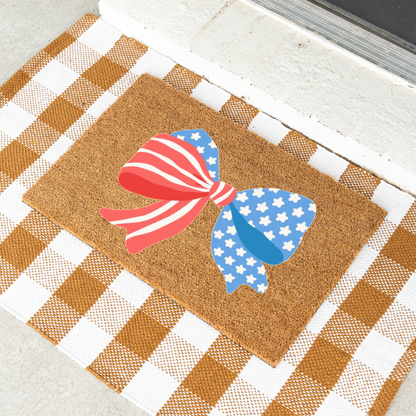 Patriotic Bow July 4th Doormat
