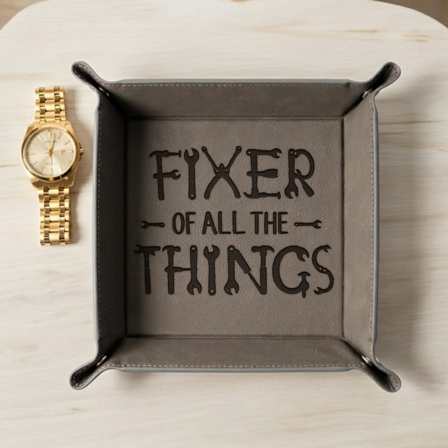 Fixer of All the Things - Vegan Leather Snap Up Tray