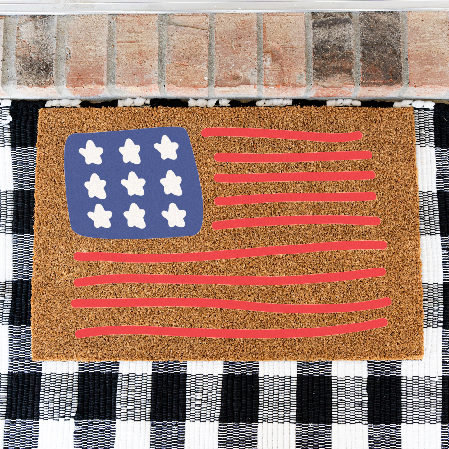 Patriotic Stars & Stripes Doormat