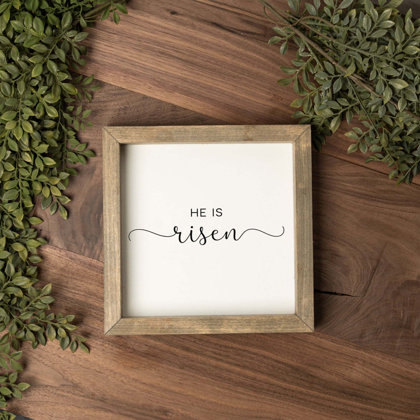 He Is Risen Wooden Framed Decor