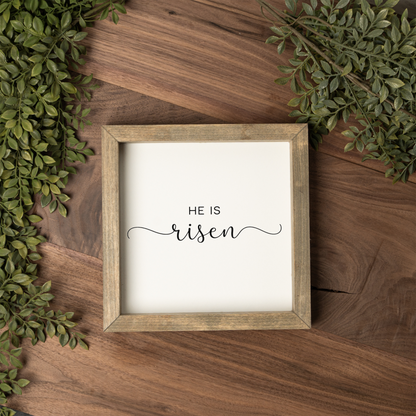 He Is Risen Wooden Framed Decor