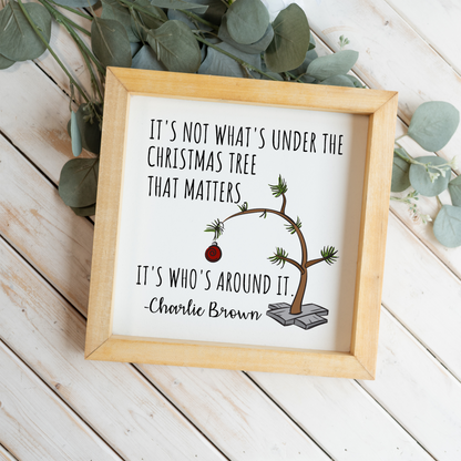 Christmas Themed Rustic 1:1 Wooden Framed Decor, Minimalist Christmas Wall Art, Holiday Home Decoration
