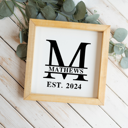 Monogram Design Framed Decor
