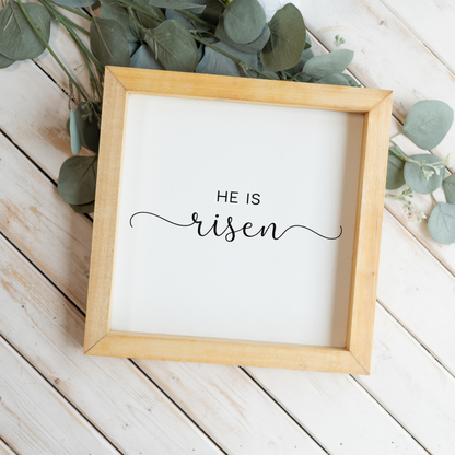 He Is Risen Wooden Framed Decor