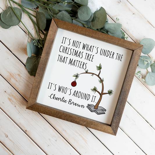 Christmas Themed Rustic 1:1 Wooden Framed Decor, Minimalist Christmas Wall Art, Holiday Home Decoration