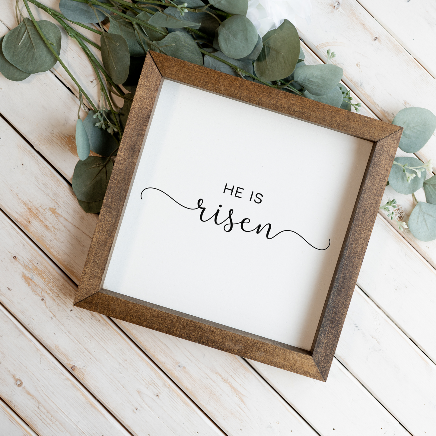 He Is Risen Wooden Framed Decor