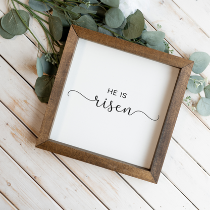He Is Risen Wooden Framed Decor