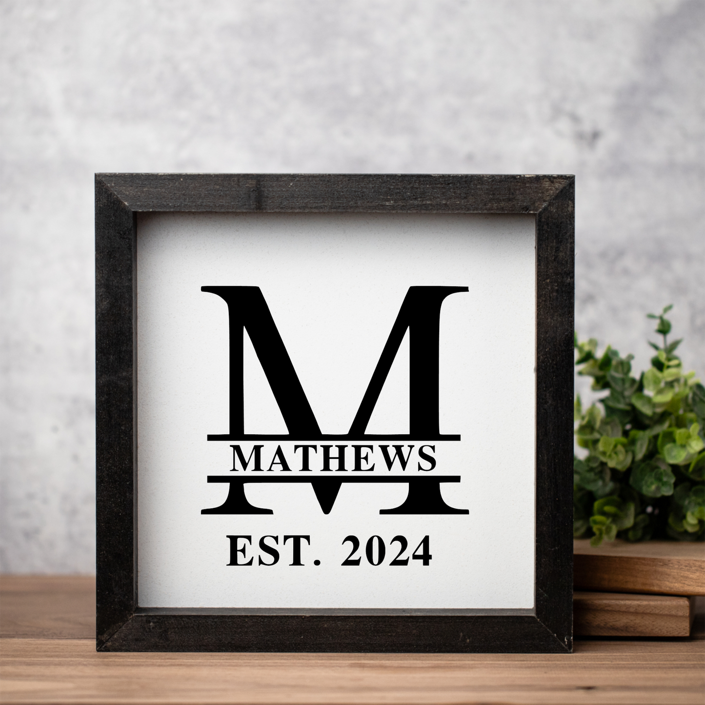 Monogram Design Framed Decor