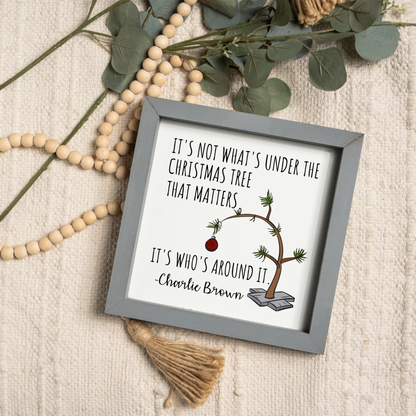 Christmas Themed Rustic 1:1 Wooden Framed Decor, Minimalist Christmas Wall Art, Holiday Home Decoration