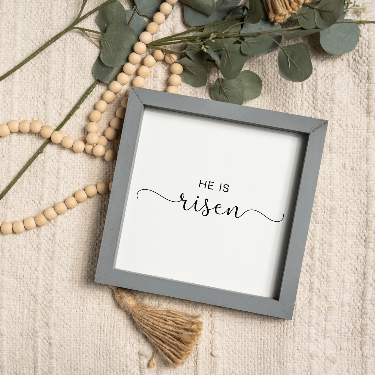 He Is Risen Wooden Framed Decor