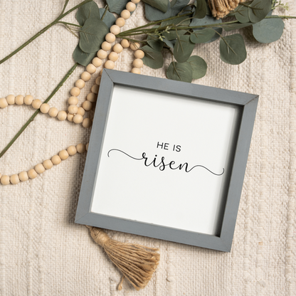 He Is Risen Wooden Framed Decor