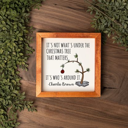 Christmas Themed Rustic 1:1 Wooden Framed Decor, Minimalist Christmas Wall Art, Holiday Home Decoration