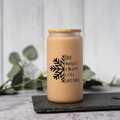 'Have Yourself A Merry Little Christmas' Glass Coffee Can