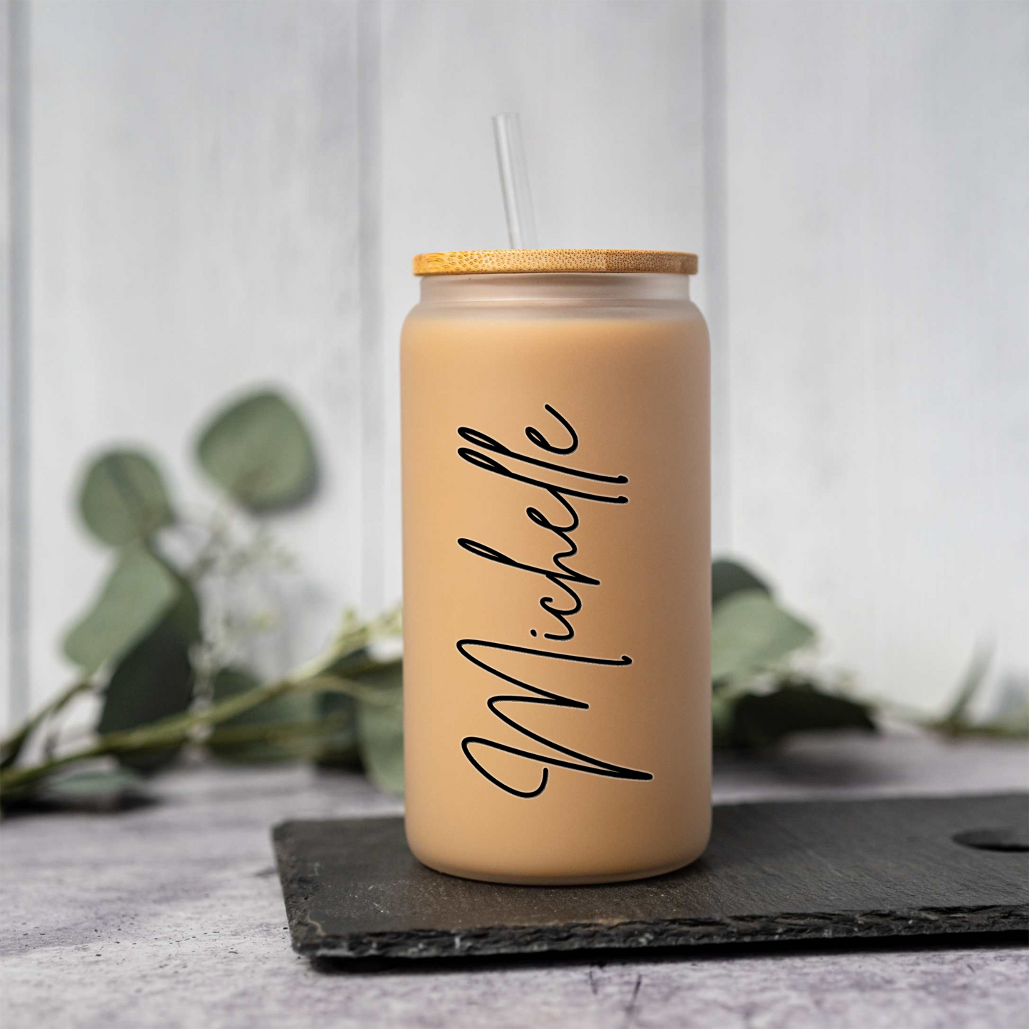 Personalized 16oz Glass Coffee Can