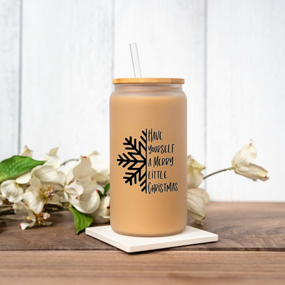 'Have Yourself A Merry Little Christmas' Glass Coffee Can