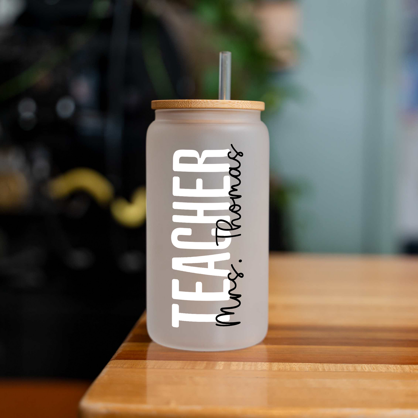16oz Glass Coffee Can - Teacher Edition