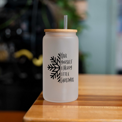 'Have Yourself A Merry Little Christmas' Glass Coffee Can