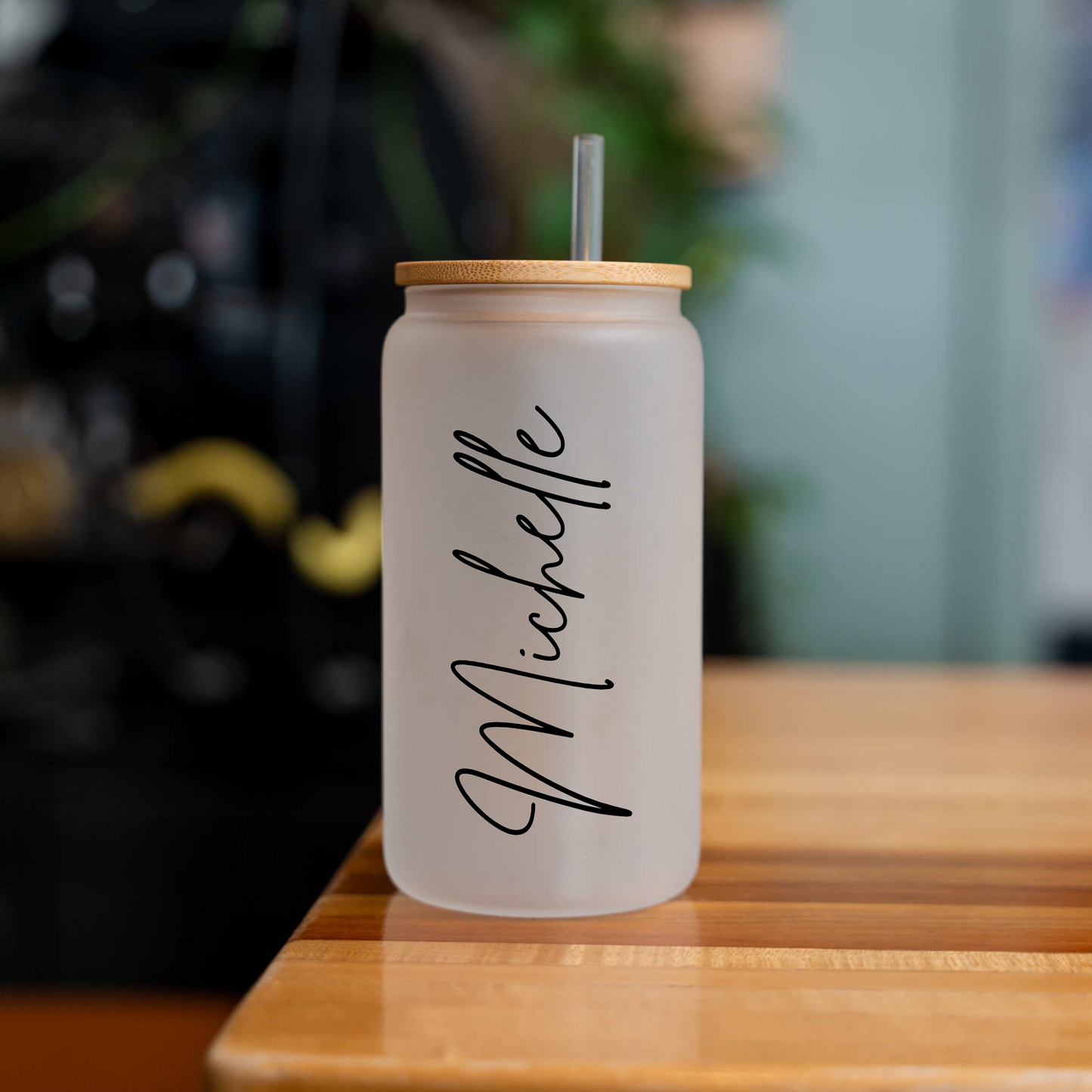 Personalized 16oz Glass Coffee Can