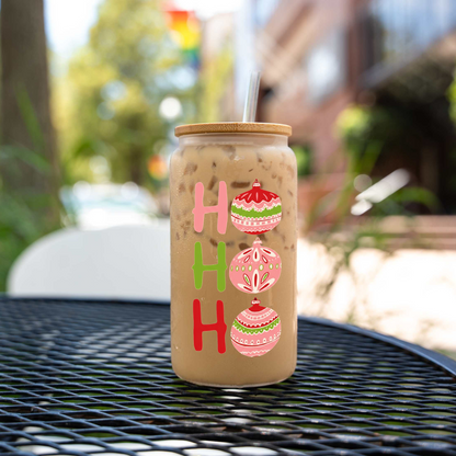 16oz Holiday Cheer Glass Coffee Can