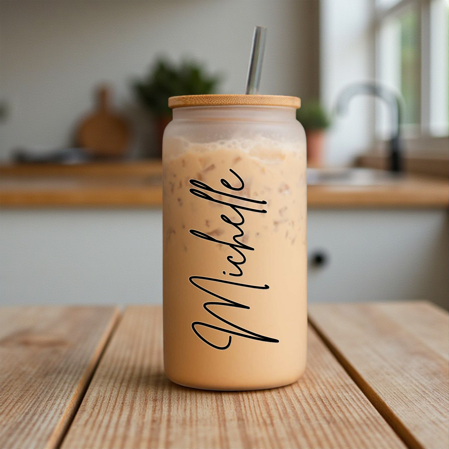 Personalized 16oz Glass Coffee Can