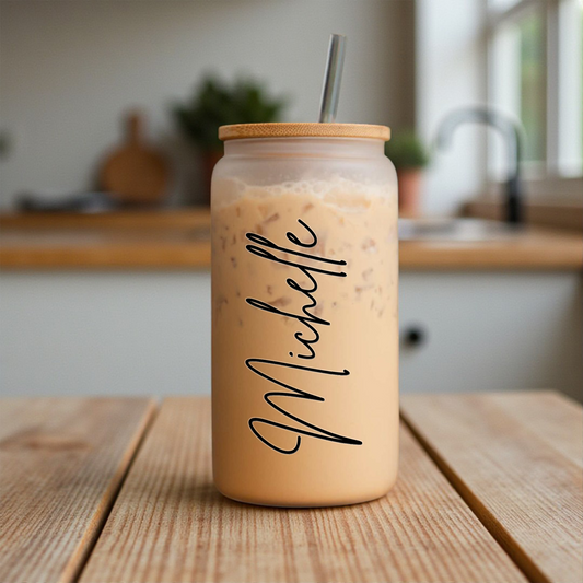 Personalized 16oz Glass Coffee Can