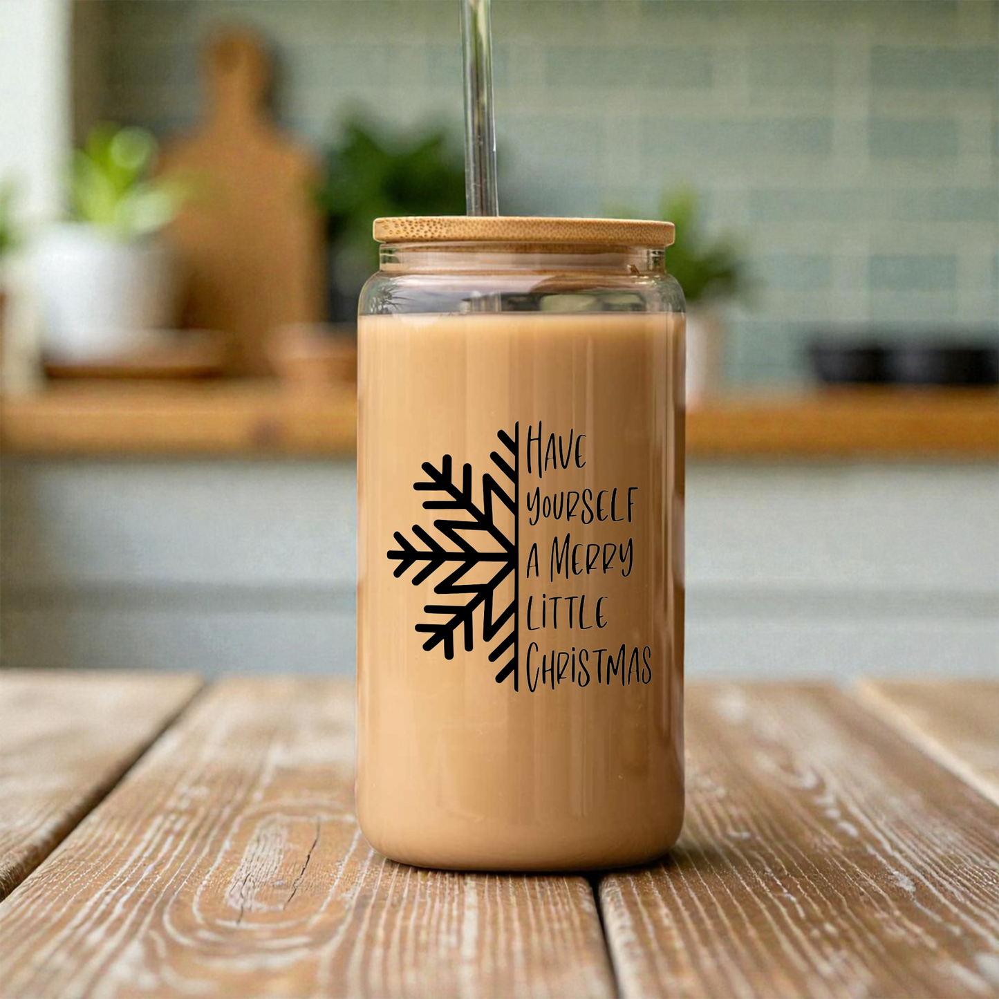 'Have Yourself A Merry Little Christmas' Glass Coffee Can