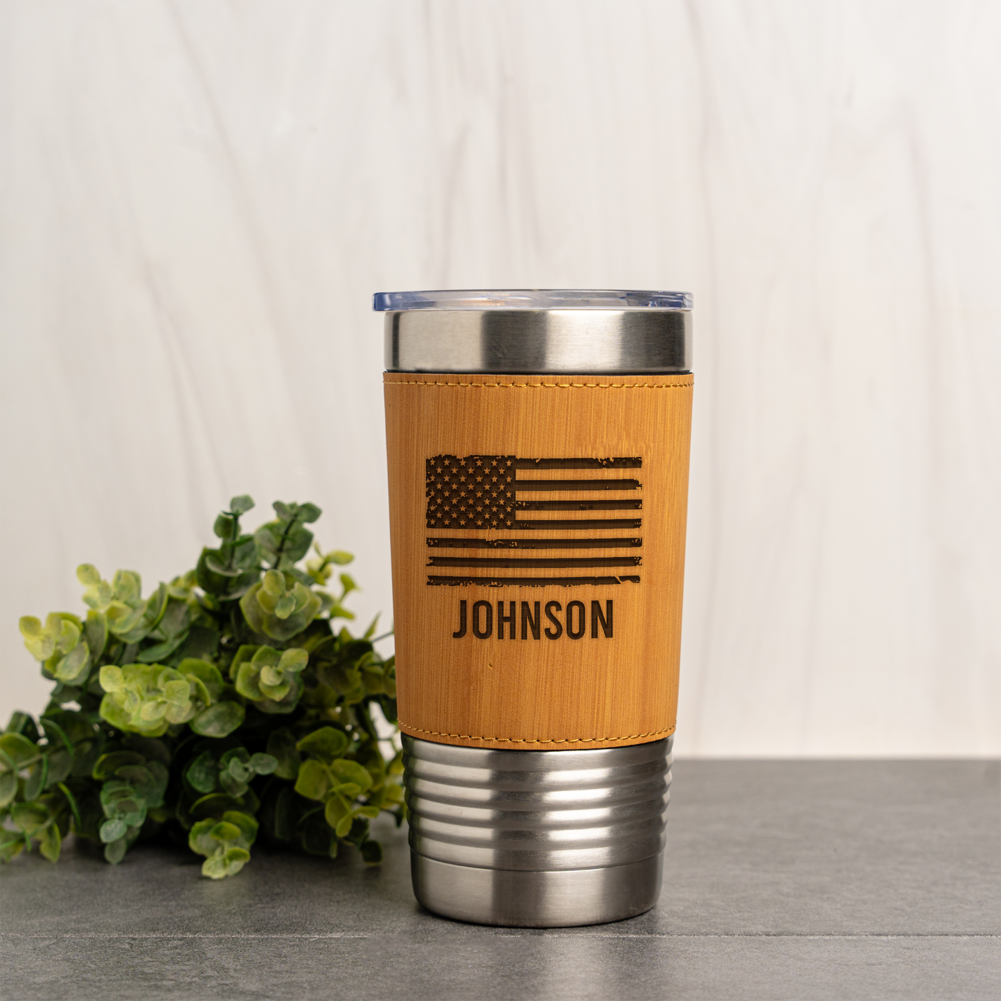 Personalized American Flag Engraved 20oz Tumbler