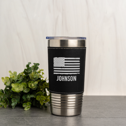 Personalized American Flag Engraved 20oz Tumbler
