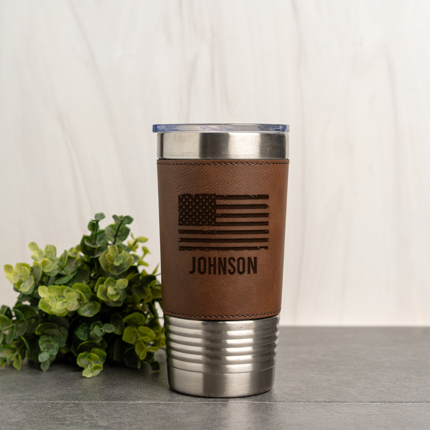 Personalized American Flag Engraved 20oz Tumbler