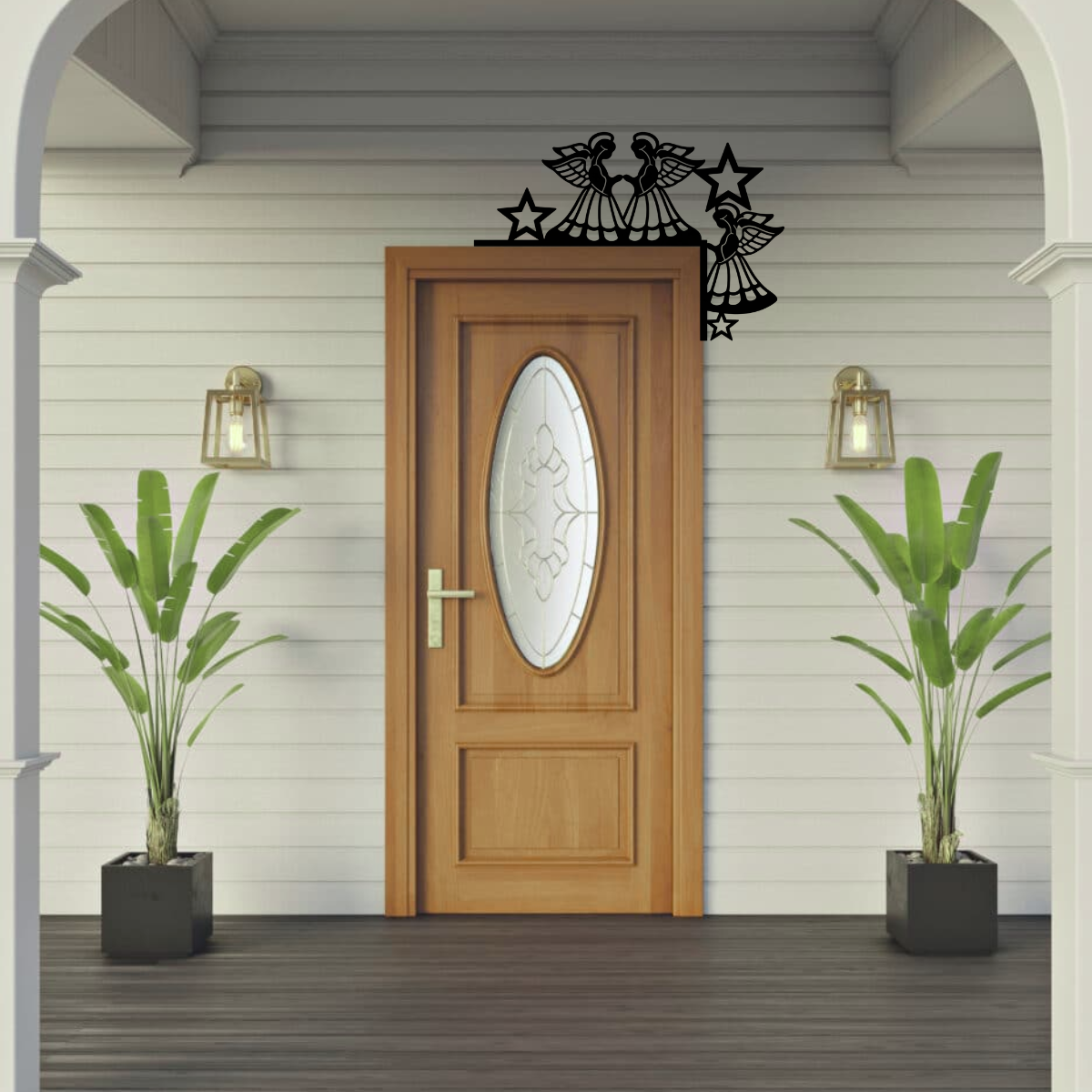 Christmas Angel Metal Door Frame Topper